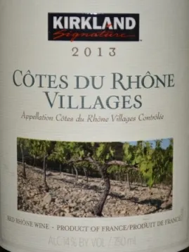 2013 Kirkland Signature Cotes du Rhone Villages