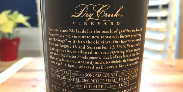 dry creek zinfandel