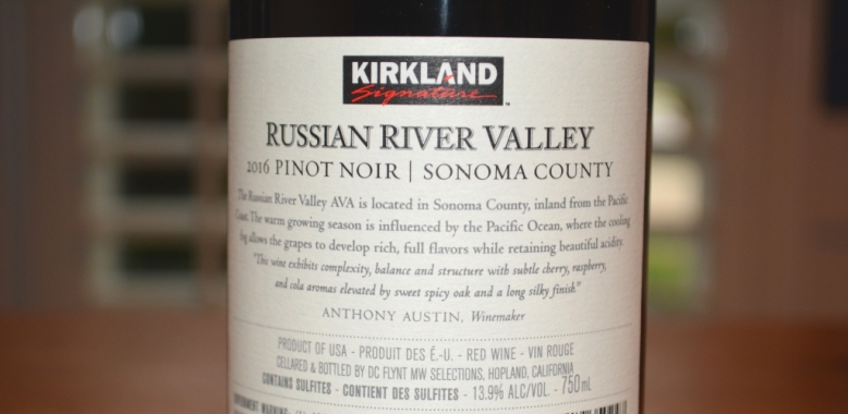 2016 Kirkland Signature Russian River Pinot Noir