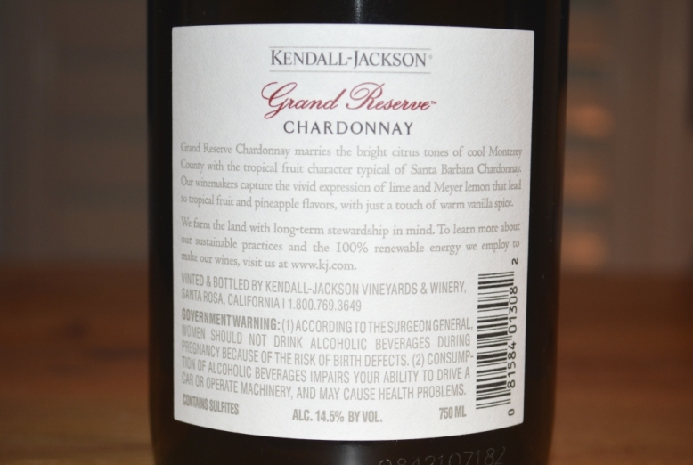 2016 Kendall Jackson Grand Reserve Chardonnay