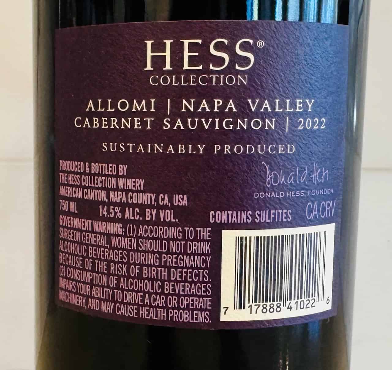 Hess Allomi Cabernet