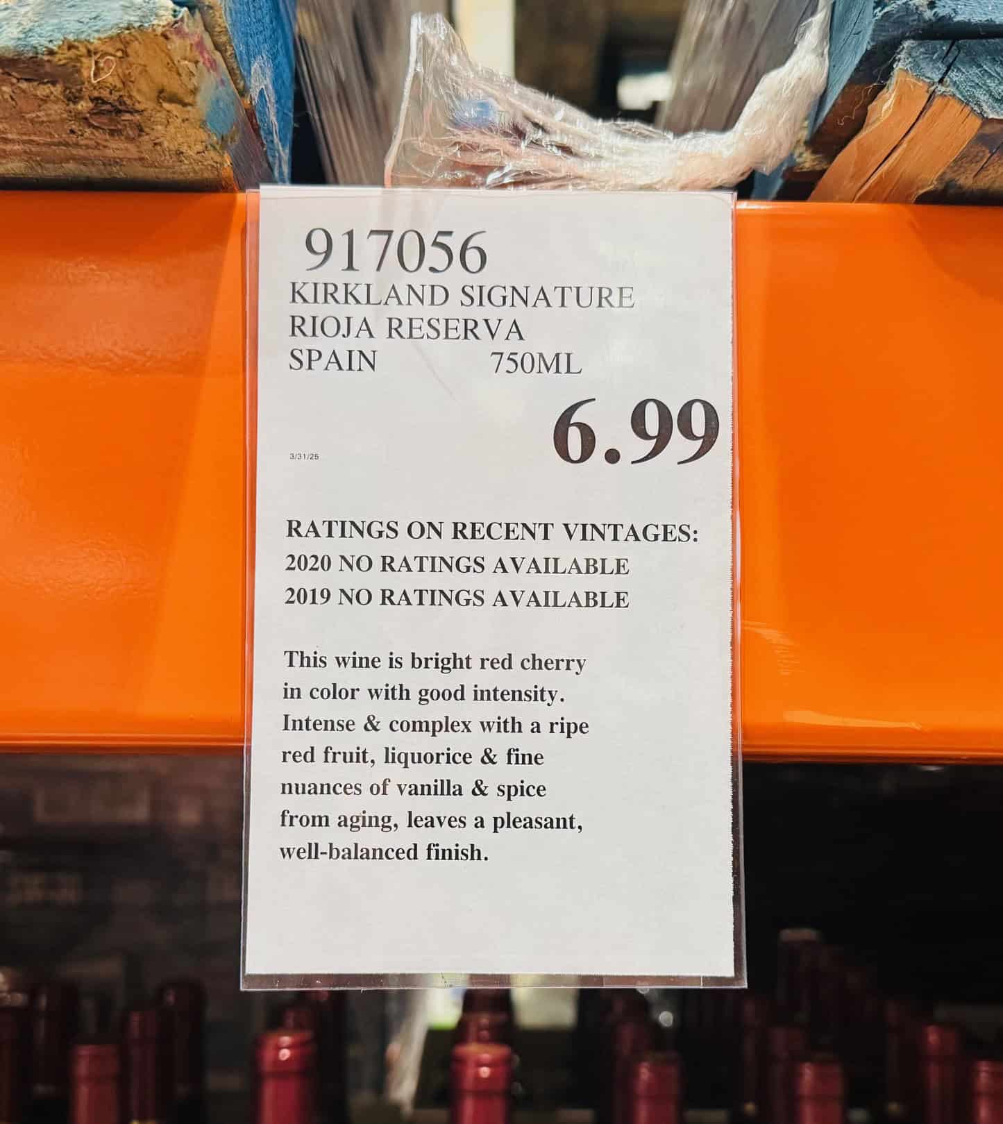 Kirkland Signature Rioja Reserva JME Seleccion