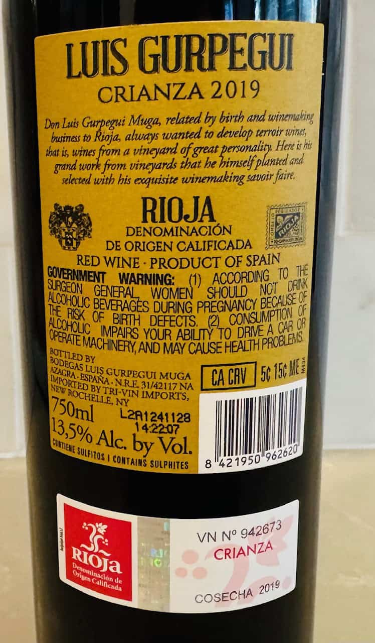 Luis Gurpegui Rioja Crianza