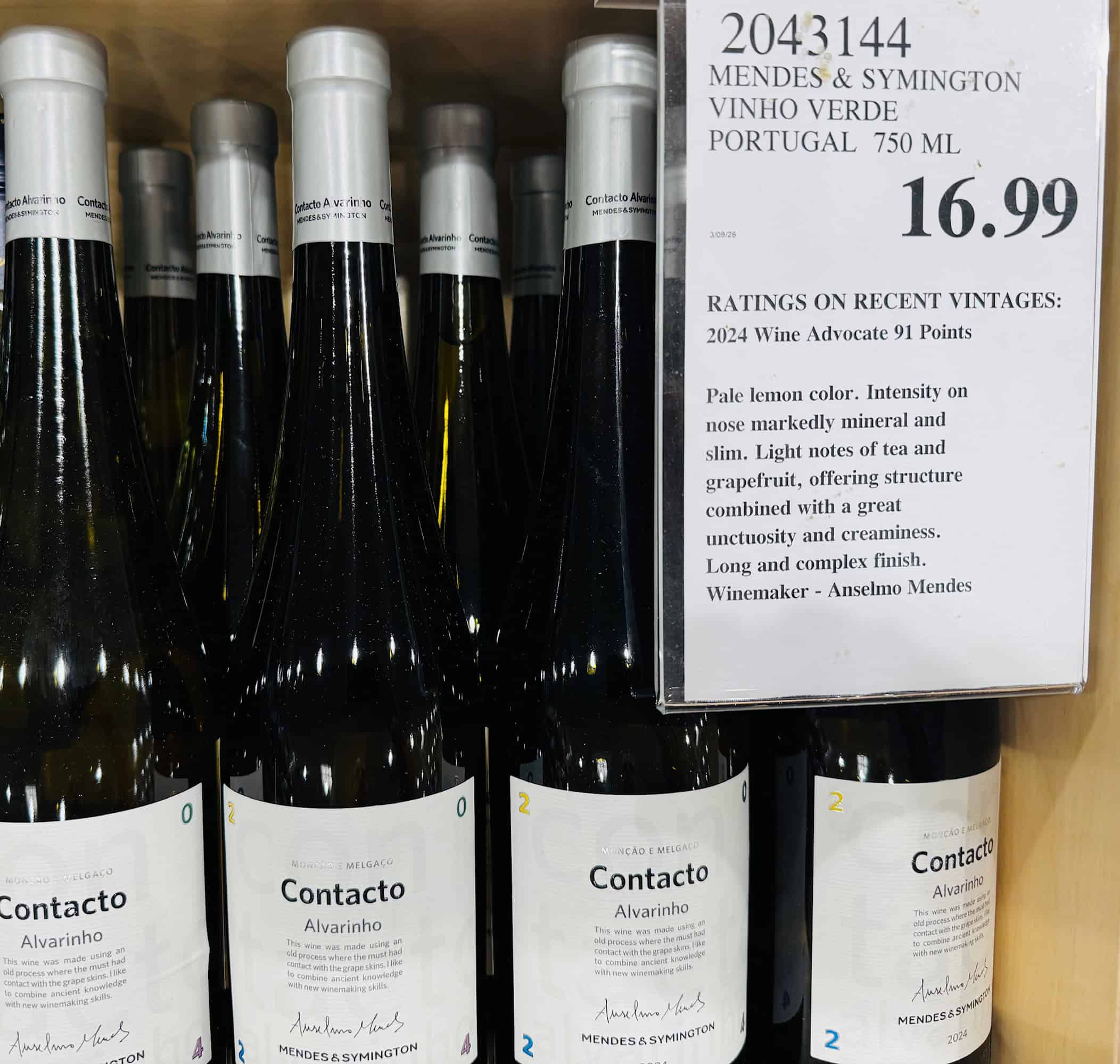 Mendes & Symington Contacto Alvarinho