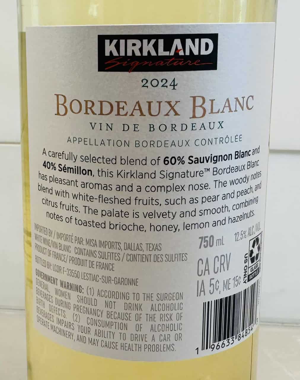 2024 Kirkland Signature Bordeaux Blanc