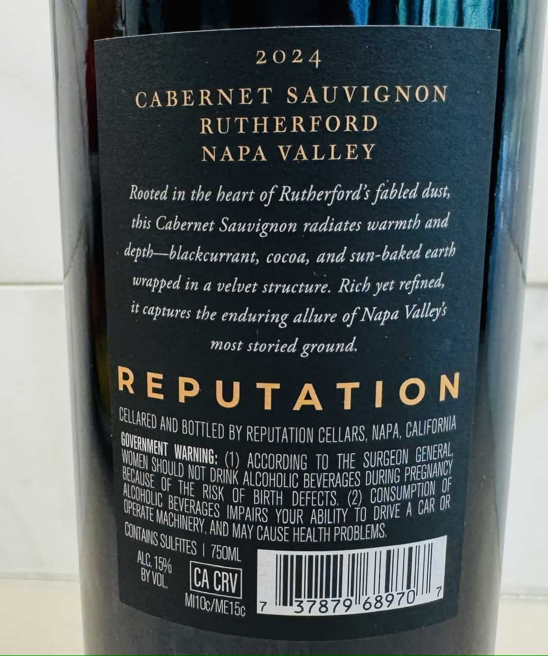 Reputation Cabernet Sauvignon Rutherford Napa