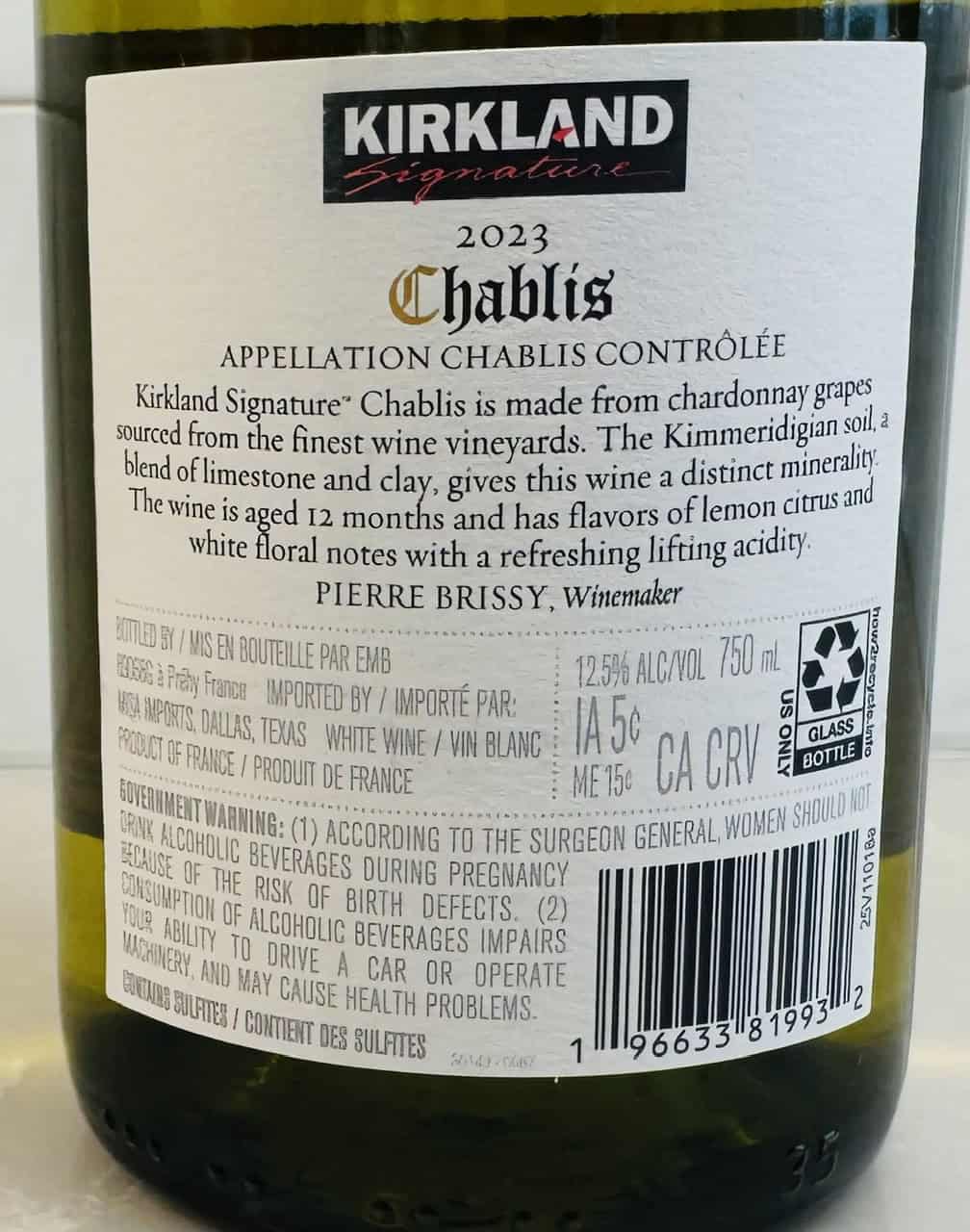 2023 Kirkland Signature Chablis