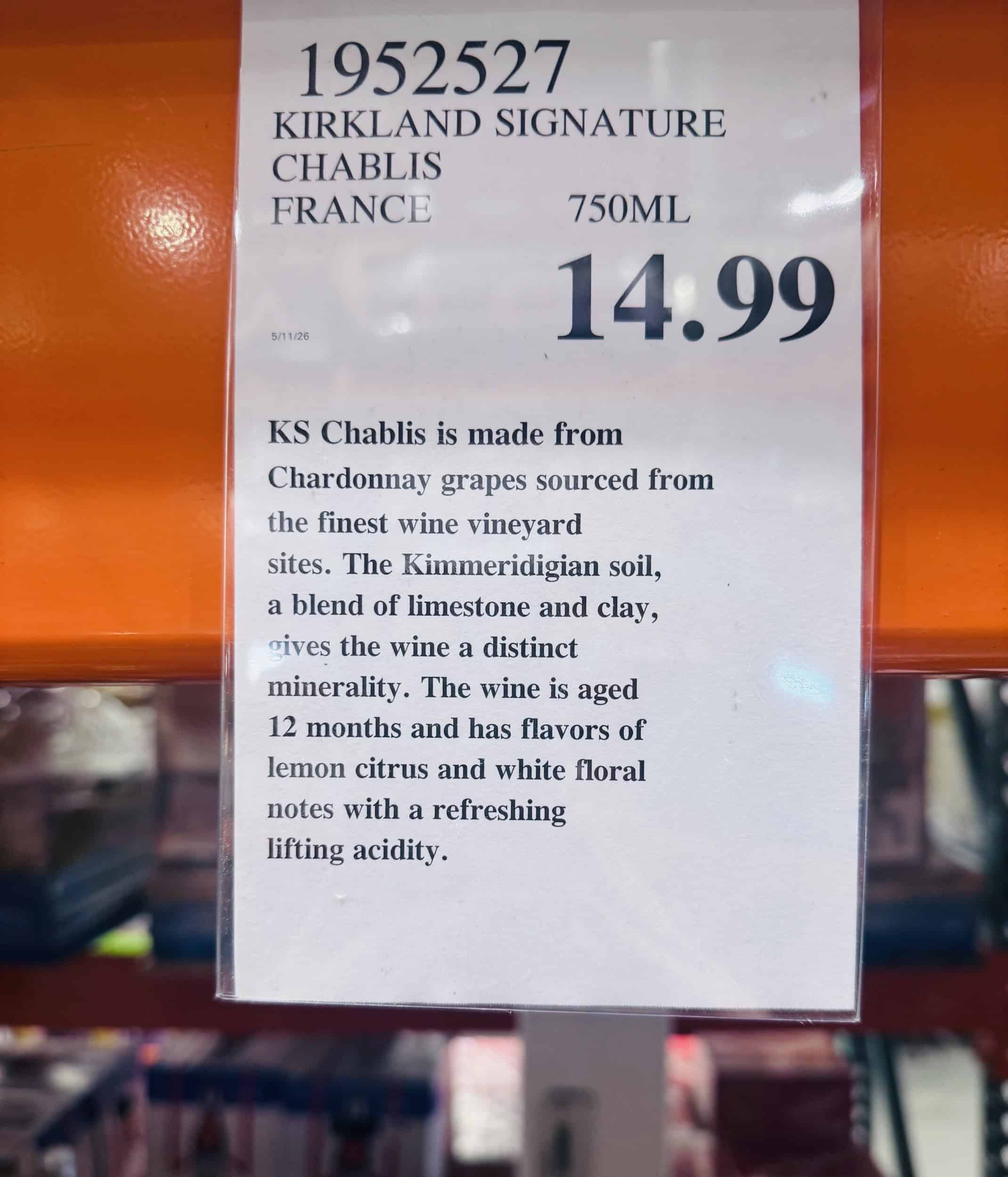 2023 Kirkland Signature Chablis