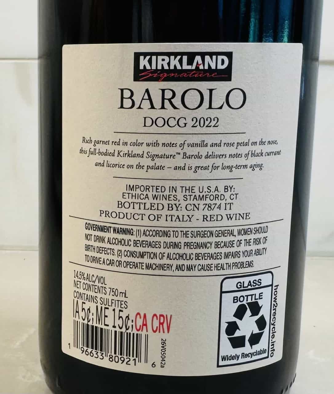 Kirkland Signature Barolo
