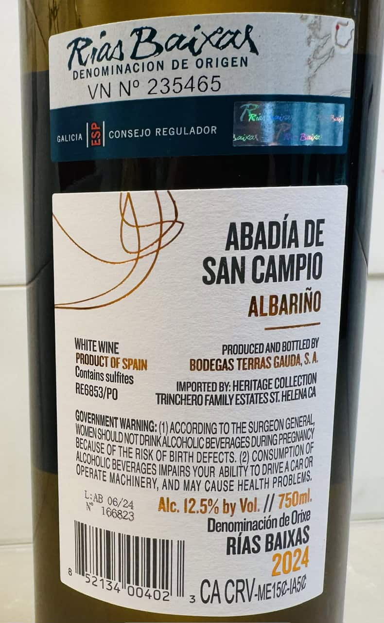 2024 Bodegas Terras Gauda Abadia de San Campio Albarino