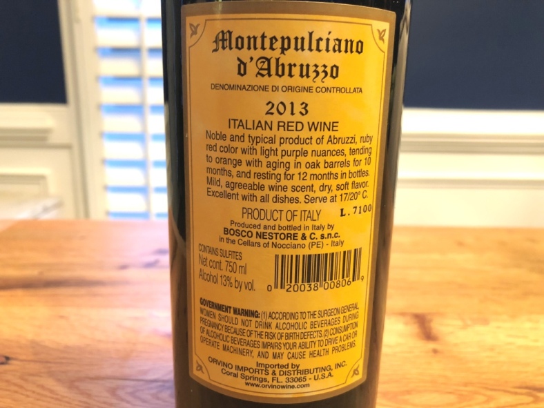 2013 Bosco Montepulciano d’Abruzzo