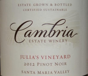2012 Cambria Julia’s Vineyard Pinot Noir