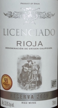 2009 Bodegas Burgo Viejo Licenciado Reserva Rioja