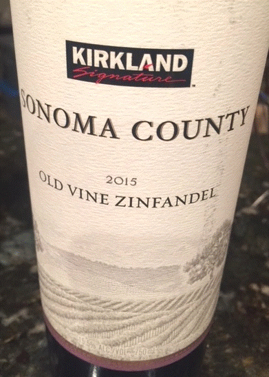 2015 Kirkland Signature Sonoma County Old Vine Zinfandel