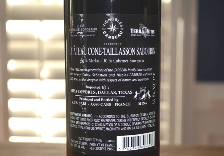 2015 Chateau Cone Taillasson Sabourin Blaye Cotes de Bordeaux