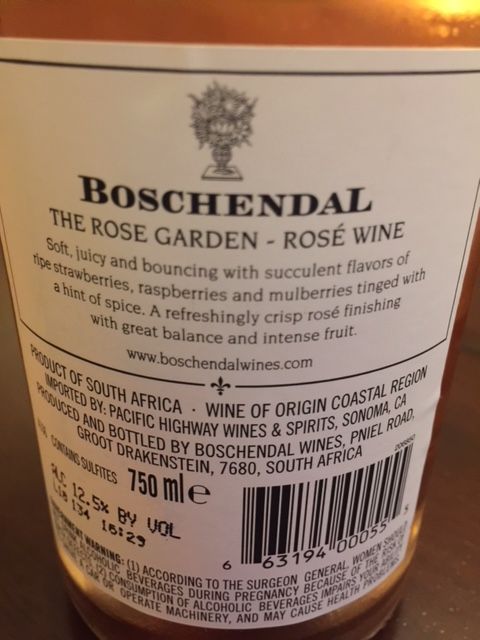 2018 Boschendal The Rose Garden Rose