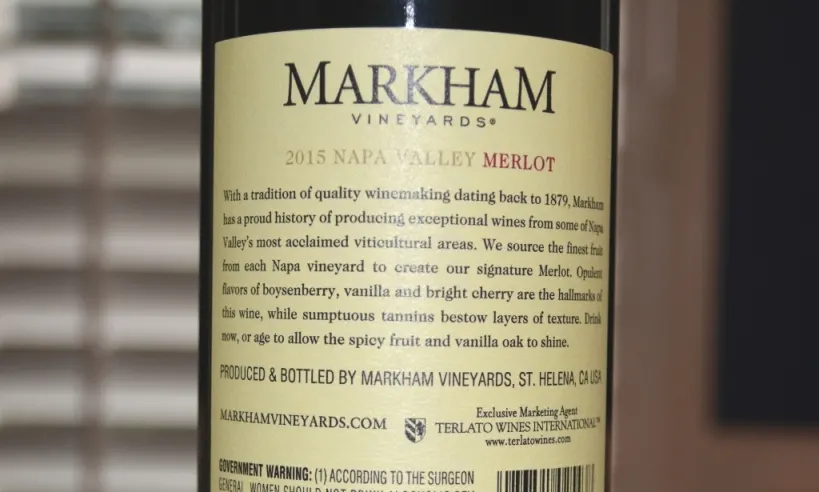 2015 Markham Merlot Napa Valley