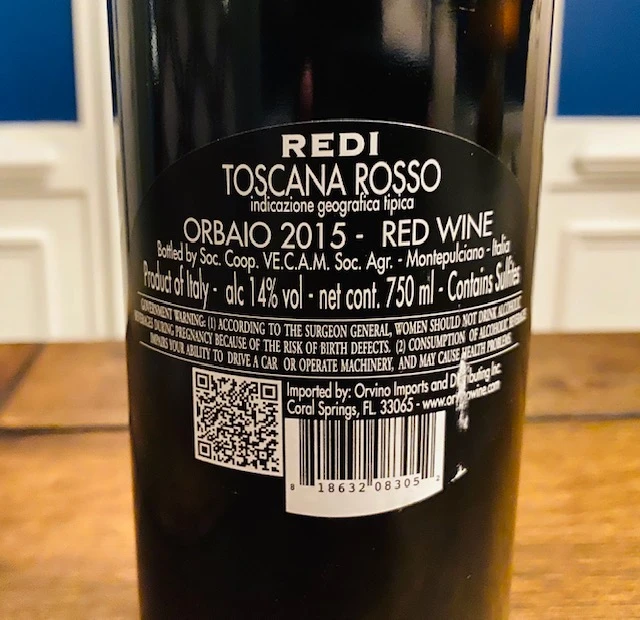 Cantina del Redi Toscana Orbaio IGT Super Tuscan 2018 – Grand Vin