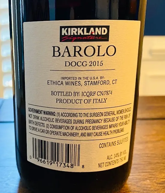 Kirkland Barolo