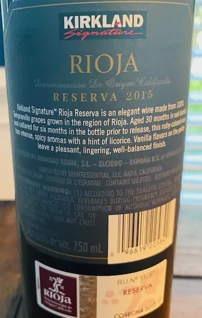 2018 Kirkland Signature Rioja Reserva