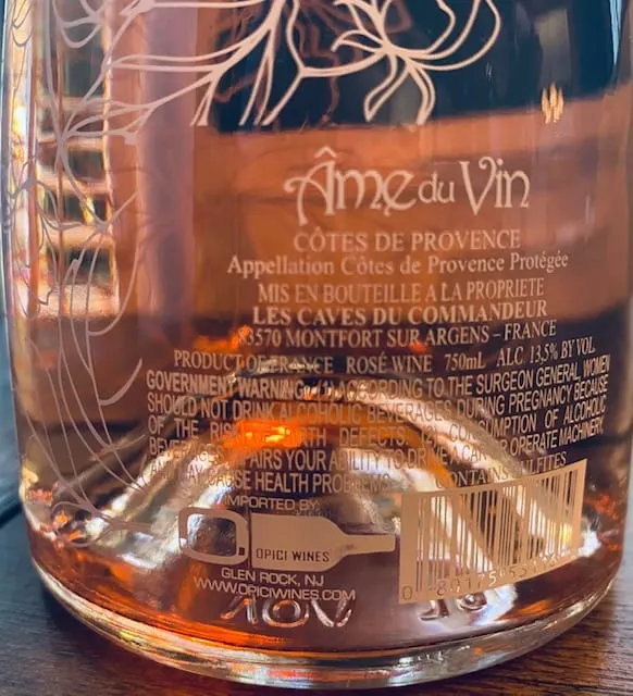 2019 Ame du Vin Cotes de Provence Rose