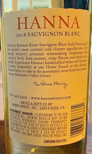 Hanna Sauvignon Blanc