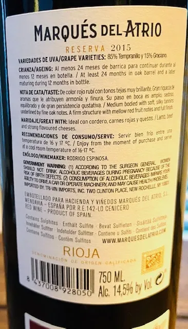Marques del Atrio Rioja Reserva