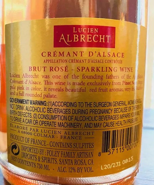 Lucien Albrecht Cremant d'Alsace Brut Rosé