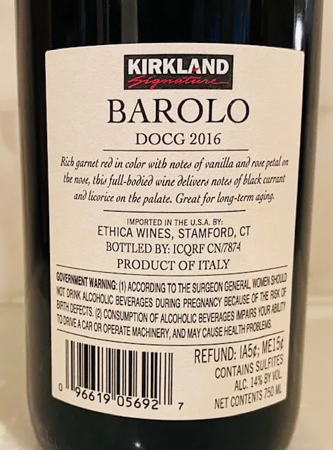 Kirkland Barolo