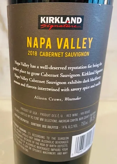 2018 Kirkland Signature Napa Valley Cabernet Sauvignon
