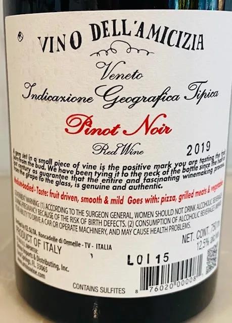 Vino dell'Amicizia Pinot Noir