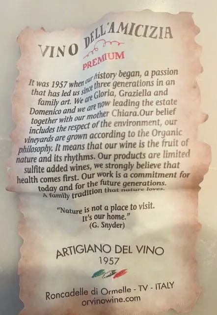 Vino dell'Amicizia Pinot Noir