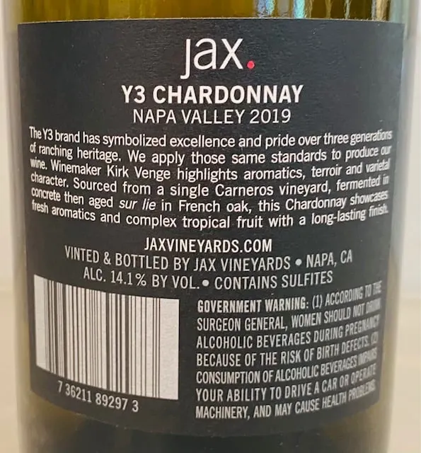 Jax Y3 Chardonnay