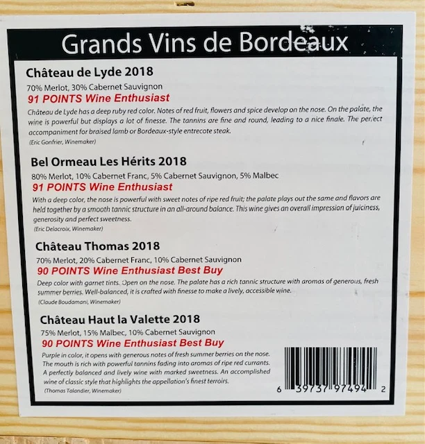 Grands Vins de Bordeaux Boxed Wine Set