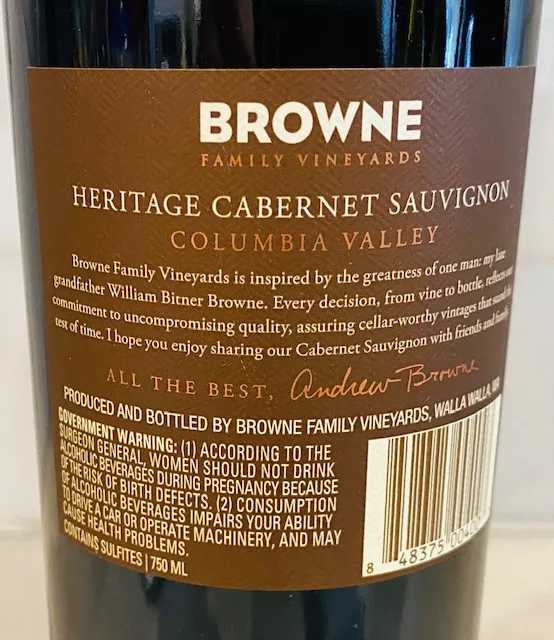 Browne Heritage Cabernet