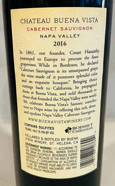 Buena Vista Cabernet