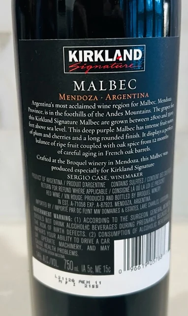 Kirkland Malbec Mendoza