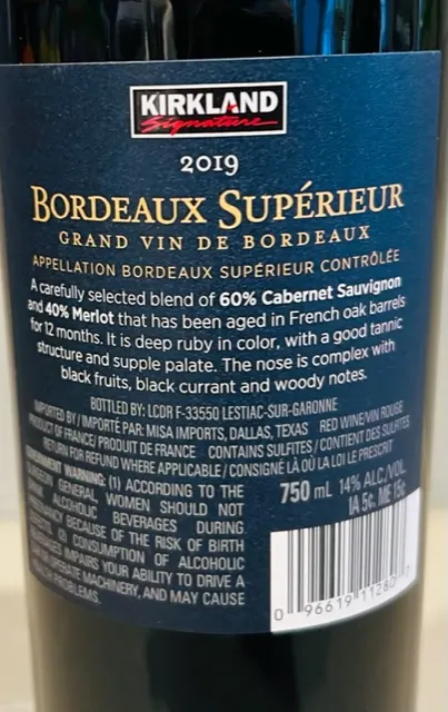 Kirkland Bordeaux Superieur