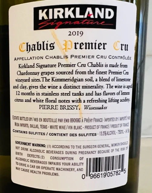 Kirkland Premier Cru Chablis