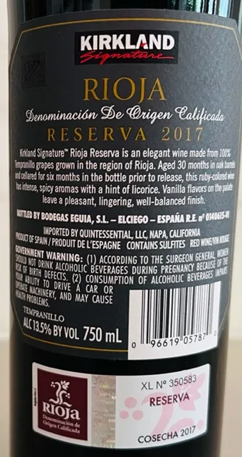 Kirkland Signature Rioja Reserva