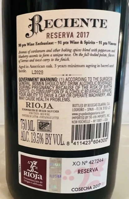 Olarra Reciente Reserva Rioja