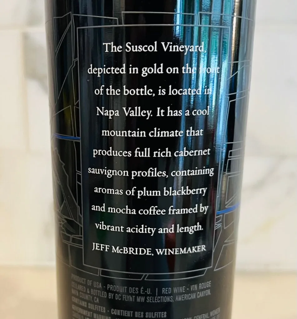 Kirkland Signature Suscol Vineyard Napa Valley Cabernet