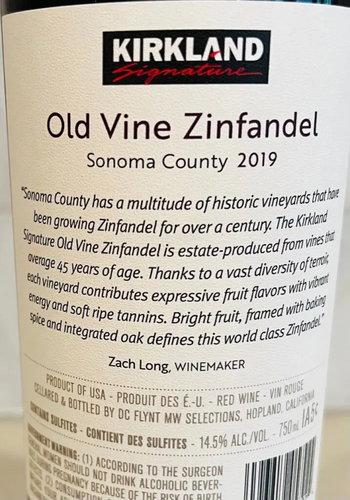 Kirkland Old Vine Zinfandel