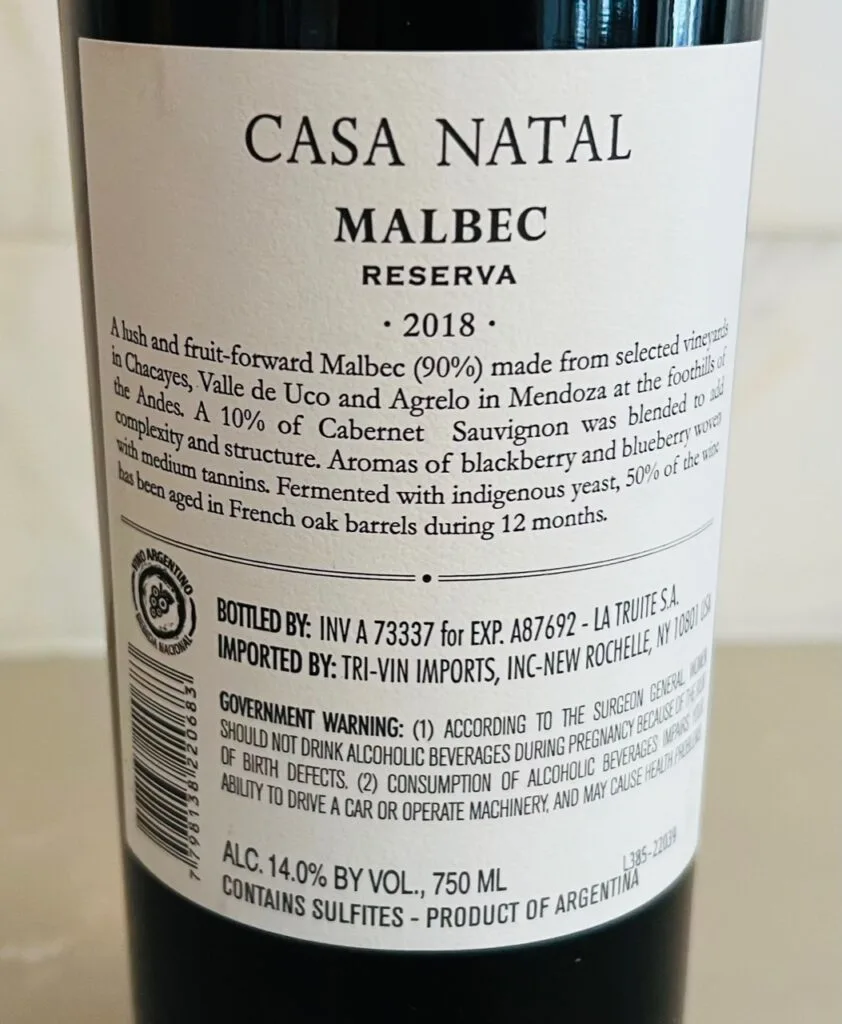 Casa Natal Malbec