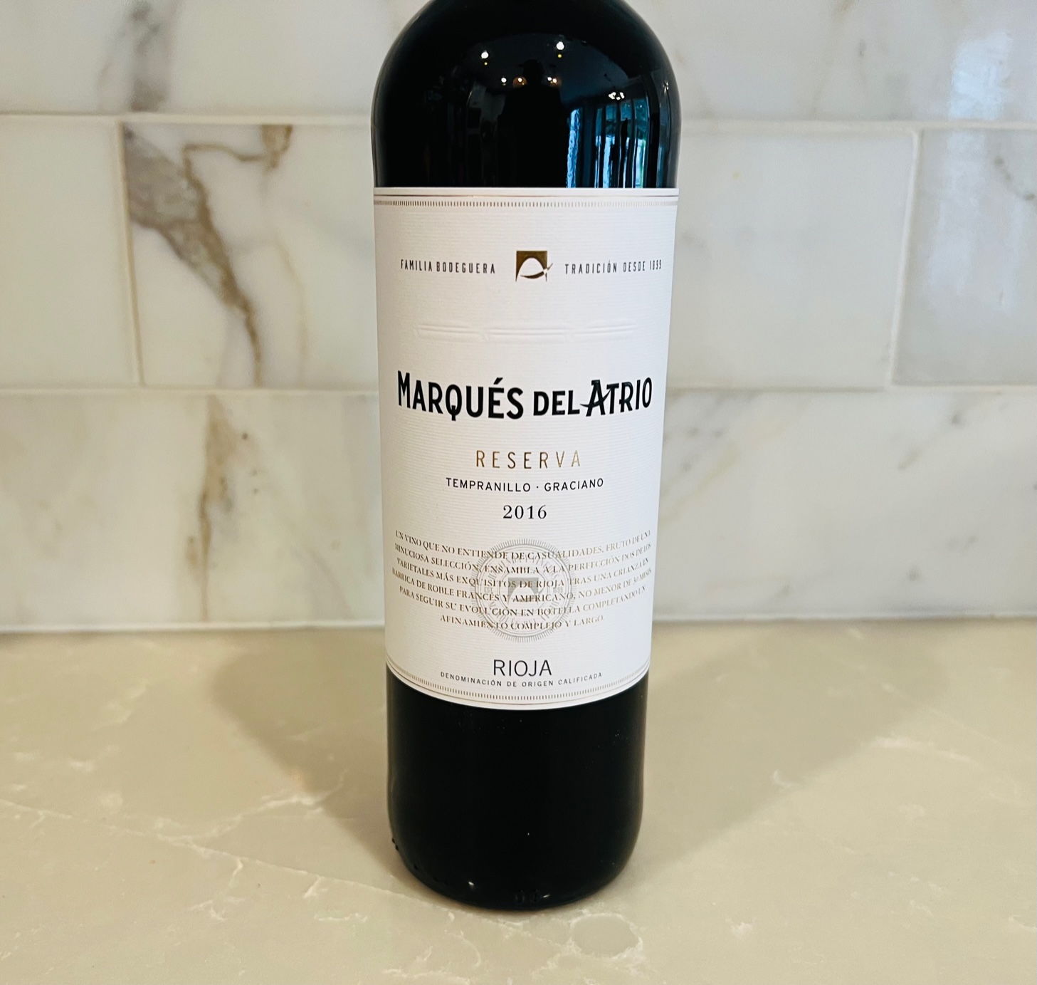 Reserva 2016 del Marques Rioja Atrio