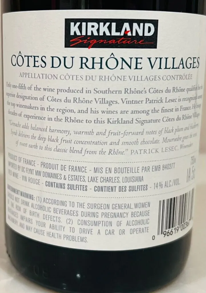 Kirkland Cotes du Rhone Villages