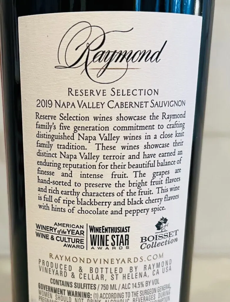 2019 Raymond Reserve Selection Cabernet Sauvignon