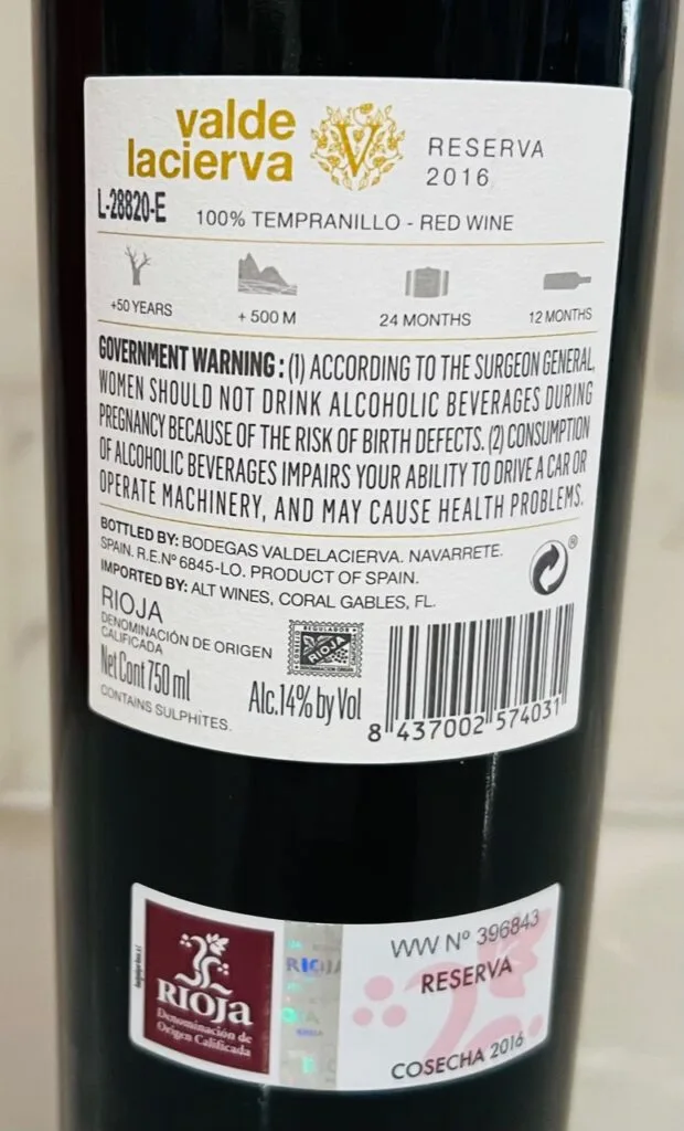 Bodegas Valdelacierva Rioja Reserva