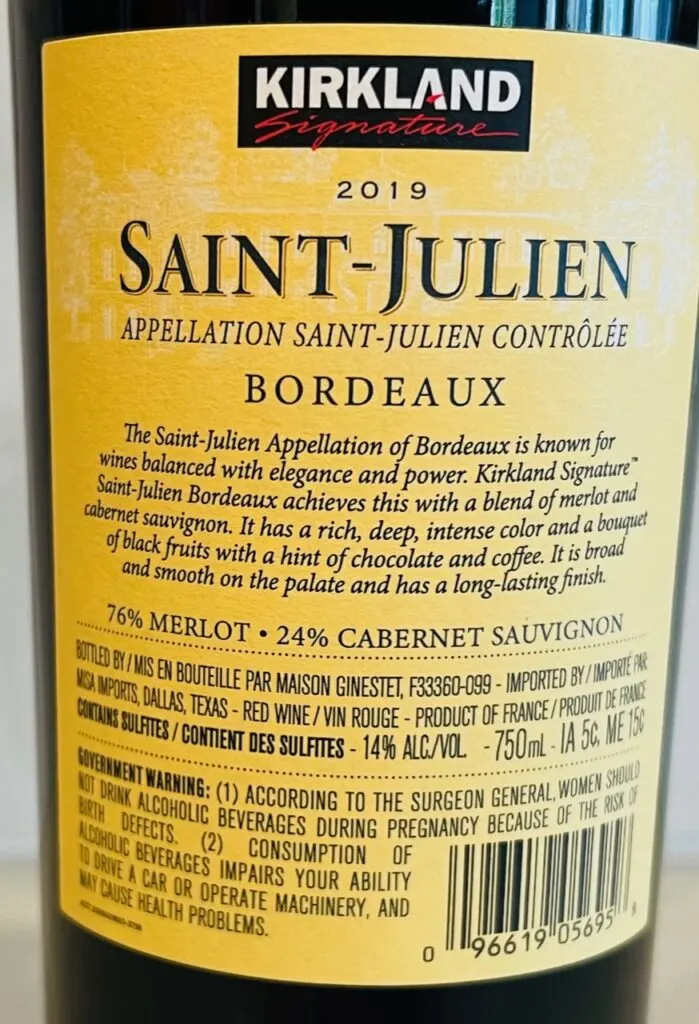 Kirkland Signature Saint-Julien Bordeaux