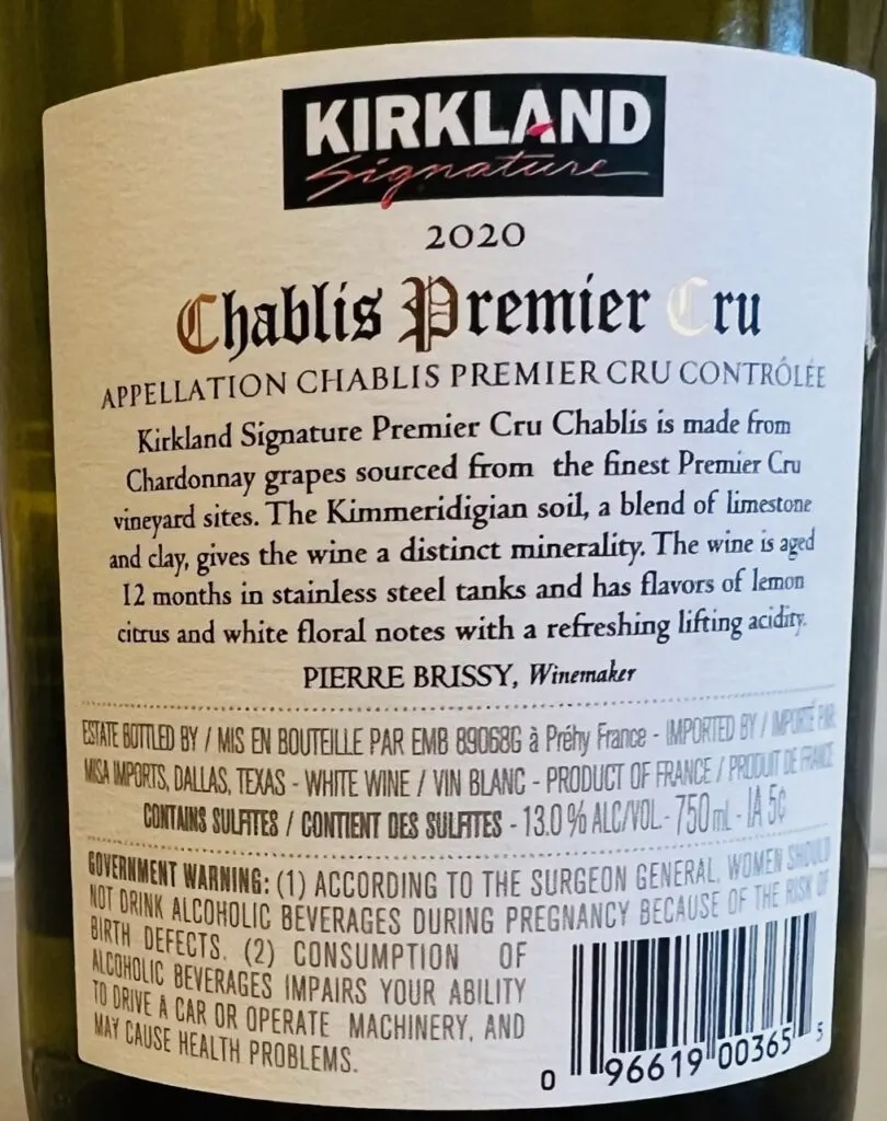 Kirkland Premier Cru Chablis